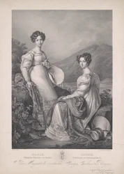 Archiduchesse Sophie avec sa sœur Marie, reine de Saxe